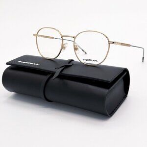 NEW MONTBLANC EYEGLASSES MB0048O 002 GOLD MEN EYEWEAR MONTBLANC
